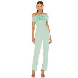 Bronx and Banco NWT Lola Feather Jumpsuit in Mint size Large/US 8